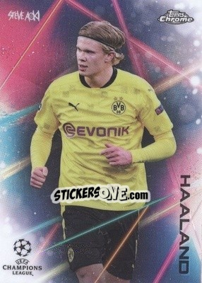 Cromo Erling Haaland - Chrome X Steve Aoki UEFA Champions League Neon Future 2020-2021 - Topps