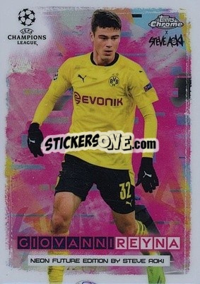 Cromo Giovanni Reyna - Chrome X Steve Aoki UEFA Champions League Neon Future 2020-2021 - Topps