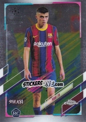 Sticker Pedri - Chrome X Steve Aoki UEFA Champions League Neon Future 2020-2021 n. 61 - Topps