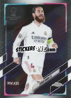 Cromo Sergio Ramos - Chrome X Steve Aoki UEFA Champions League Neon Future 2020-2021 - Topps