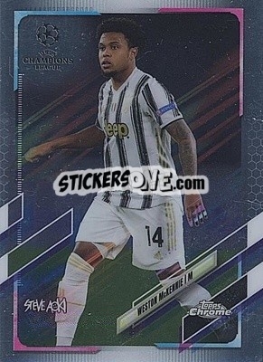 Sticker Weston McKennie - Chrome X Steve Aoki UEFA Champions League Neon Future 2020-2021 n. 79 - Topps