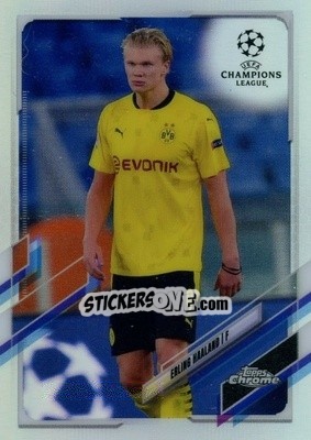 Sticker Erling Haaland - UEFA Champions League Chrome 2020-2021 n. 49V - Topps