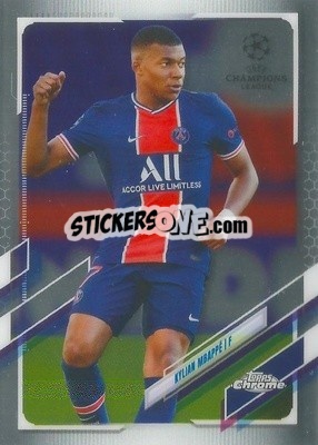 Sticker Kylian Mbappé - UEFA Champions League Chrome 2020-2021 n. 95 - Topps