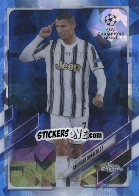 Sticker Cristiano Ronaldo - UEFA Champions League Chrome 2020-2021. Sapphire Edition n. 100 - Topps