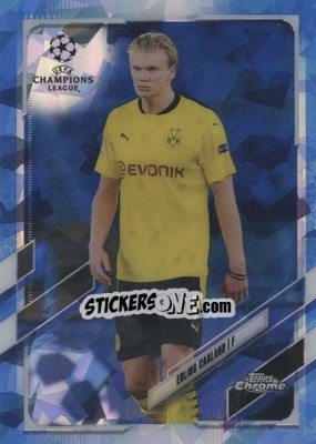 Sticker Erling Haaland - UEFA Champions League Chrome 2020-2021. Sapphire Edition n. 49 - Topps