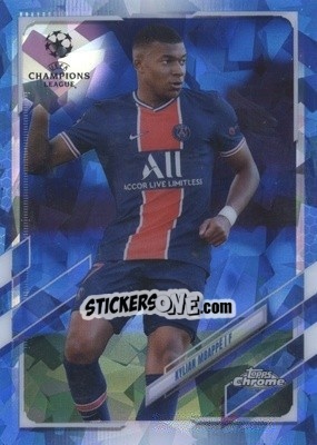 Figurina Kylian Mbappe - UEFA Champions League Chrome 2020-2021. Sapphire Edition - Topps