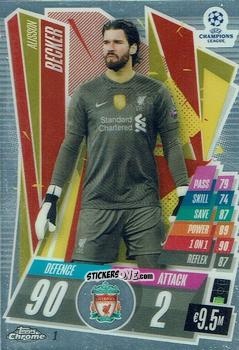 Sticker Alisson Becker - UEFA Champions League Chrome 2020-2021. Match Attax n. 1 - Topps