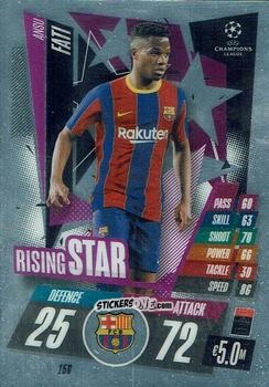 Figurina Ansu Fati - UEFA Champions League Chrome 2020-2021. Match Attax n. 156 - Topps