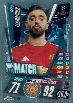 Sticker Bruno Fernandes - UEFA Champions League Chrome 2020-2021. Match Attax n. 179 - Topps