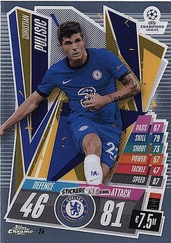 Cromo Christian Pulisic - UEFA Champions League Chrome 2020-2021. Match Attax n. 24 - Topps