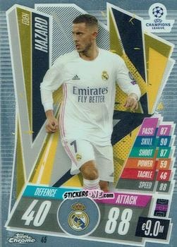 Figurina Eden Hazard - UEFA Champions League Chrome 2020-2021. Match Attax n. 45 - Topps
