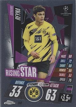 Figurina Giovanni Reyna - UEFA Champions League Chrome 2020-2021. Match Attax n. 159 - Topps