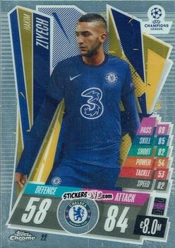 Sticker Hakim Ziyech - UEFA Champions League Chrome 2020-2021. Match Attax n. 22 - Topps