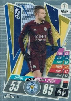 Figurina Jamie Vardy - UEFA Champions League Chrome 2020-2021. Match Attax n. 31 - Topps