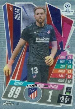 Cromo Jan Oblak - UEFA Champions League Chrome 2020-2021. Match Attax n. 57 - Topps