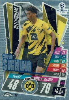 Figurina Jude Bellingham - UEFA Champions League Chrome 2020-2021. Match Attax n. 90 - Topps