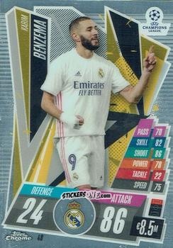 Cromo Karim Benzema - UEFA Champions League Chrome 2020-2021. Match Attax n. 48 - Topps