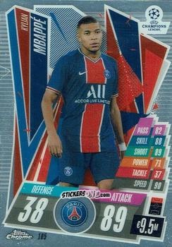 Figurina Kylian Mbappe - UEFA Champions League Chrome 2020-2021. Match Attax n. 105 - Topps