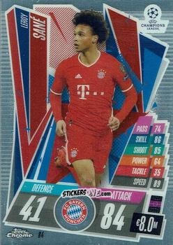 Sticker Leroy Sane - UEFA Champions League Chrome 2020-2021. Match Attax n. 84 - Topps