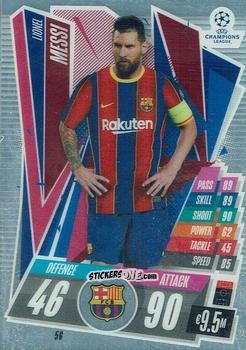 Sticker Lionel Messi - UEFA Champions League Chrome 2020-2021. Match Attax n. 56 - Topps