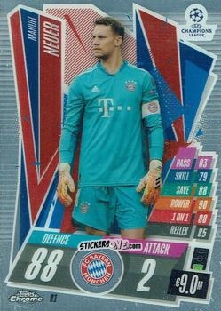 Figurina Manuel Neuer - UEFA Champions League Chrome 2020-2021. Match Attax n. 81 - Topps