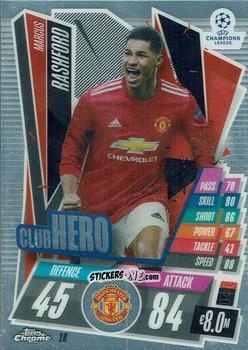 Sticker Marcus Rashford - UEFA Champions League Chrome 2020-2021. Match Attax n. 18 - Topps