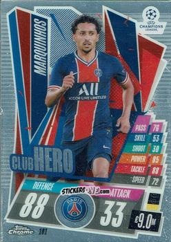 Sticker Marquinhos - UEFA Champions League Chrome 2020-2021. Match Attax n. 101 - Topps