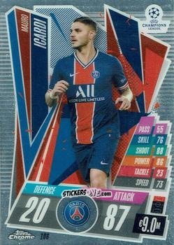 Sticker Mauro Icardi - UEFA Champions League Chrome 2020-2021. Match Attax n. 106 - Topps