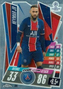 Sticker Neymar Jr - UEFA Champions League Chrome 2020-2021. Match Attax n. 104 - Topps