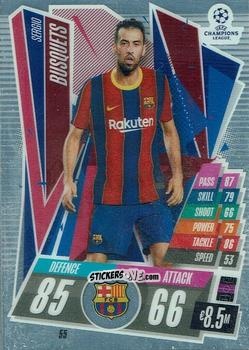 Sticker Sergio Busquets - UEFA Champions League Chrome 2020-2021. Match Attax n. 55 - Topps