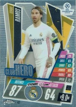 Sticker Sergio Ramos - UEFA Champions League Chrome 2020-2021. Match Attax n. 41 - Topps