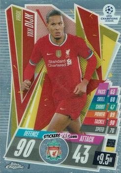 Sticker Virgil Van Dijk - UEFA Champions League Chrome 2020-2021. Match Attax n. 3 - Topps