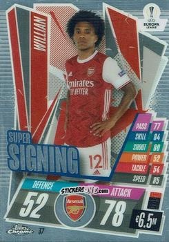 Sticker Willian - UEFA Champions League Chrome 2020-2021. Match Attax n. 37 - Topps