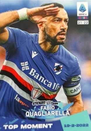Sticker Fabio Quagliarella - Serie A TIM 2021-2022. Official Celebration Set n. CS59 - Panini