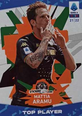 Cromo Mattia Aramu - Serie A TIM 2021-2022. Official Celebration Set n. CS29 - Panini