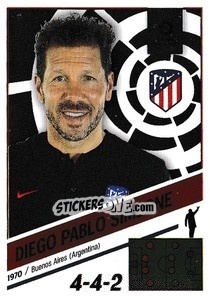 Cromo Entrenador Atlético de Madrid - Diego Pablo Simeone (2) - Liga Spagnola 2022-2023 - Panini