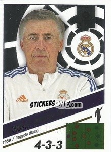 Sticker Entrenador Real Madrid - Carlo Ancelotti (2) - Liga Spagnola 2022-2023 n. 342 - Panini