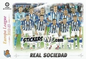 Figurina Formación Real Sociedad - Europa League (6) - Liga Spagnola 2022-2023 n. 616 - Panini