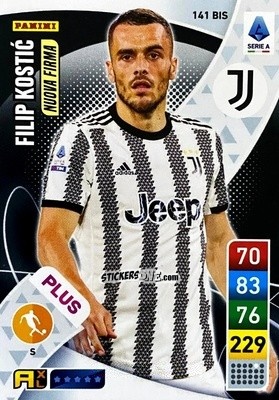 Sticker Filip Kostic - Calciatori 2022-2023. Adrenalyn XL n. 141BIS - Panini
