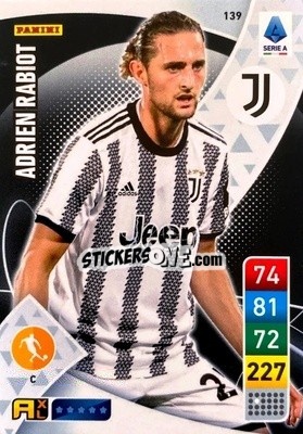 Sticker Adrien Rabiot - Calciatori 2022-2023. Adrenalyn XL n. 139 - Panini
