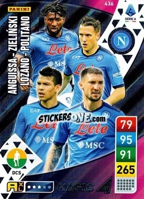 Sticker André-Frank Zambo Anguissa / Piotr Zieliński / Hirving Lozano / Matteo Politano - Calciatori 2022-2023. Adrenalyn XL n. 436 - Panini