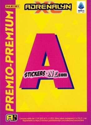 Sticker Card Premio Premium A - Calciatori 2022-2023. Adrenalyn XL n. A - Panini