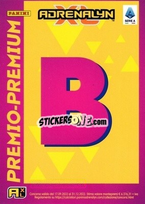 Figurina Card Premio Premium B - Calciatori 2022-2023. Adrenalyn XL - Panini