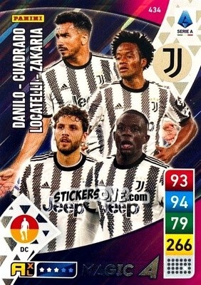 Sticker Danilo / Juan Cuadrado / Manuel Locatelli / Denis Zakaria - Calciatori 2022-2023. Adrenalyn XL n. 434 - Panini
