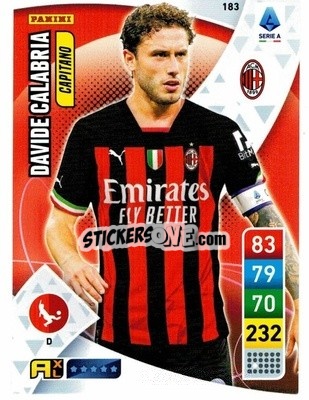 Sticker Davide Calabria - Calciatori 2022-2023. Adrenalyn XL n. 183 - Panini