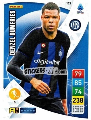 Sticker Denzel Dumfries - Calciatori 2022-2023. Adrenalyn XL n. 122 - Panini