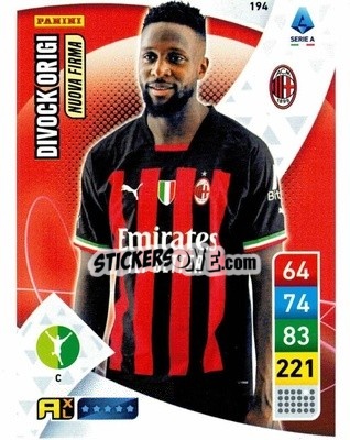 Sticker Divock Origi - Calciatori 2022-2023. Adrenalyn XL n. 194 - Panini