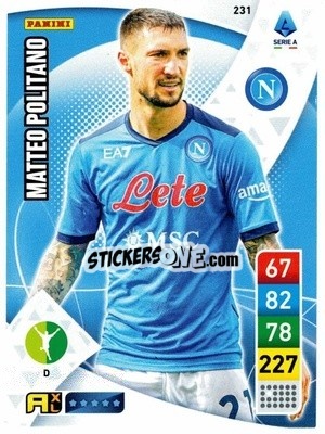 Sticker Matteo Politano - Calciatori 2022-2023. Adrenalyn XL n. 231 - Panini