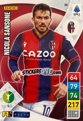 Figurina Nicola Sansone - Calciatori 2022-2023. Adrenalyn XL - Panini