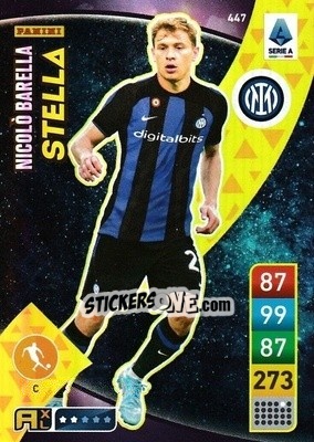 Sticker Nicolò Barella - Calciatori 2022-2023. Adrenalyn XL n. 447 - Panini